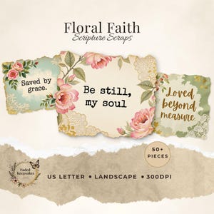 Christian Scripture Scraps and Tags | Bible Verse Ephemera for Journals, Scrapbooks