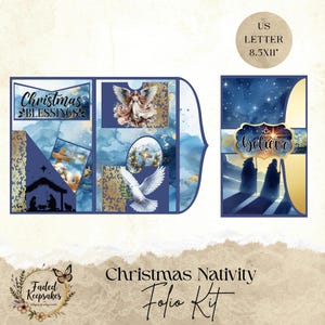 Christmas Nativity Junk Journal Kit: Holy Family, Angels (Printable Folio, Scrapbook, Card Making)