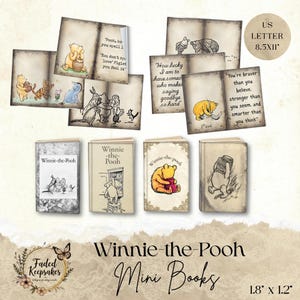 Winnie-the-Pooh Mini Books: Vintage Style Junk Journal Ephemera (Printables)