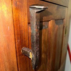Rustic Railroad Spike Cabinet Handles – Handmade Iron Drawer Pulls – Farmhouse Hardware – Industrial Kitchen Drawer Knobs