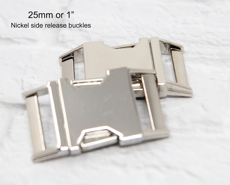 Side Release Dog Collar Buckle Nickel Quick Release Buckle 1 Wide or 25MM Metal Buckle for Dog Collar image 1