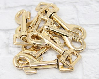 Brass Swivel Snap Hook 3/4 inch | Pet Hardware | Leash Hook | Bolt Snaphook | Swivel Snap Hook | Square Eye | Brass Plated Zinc