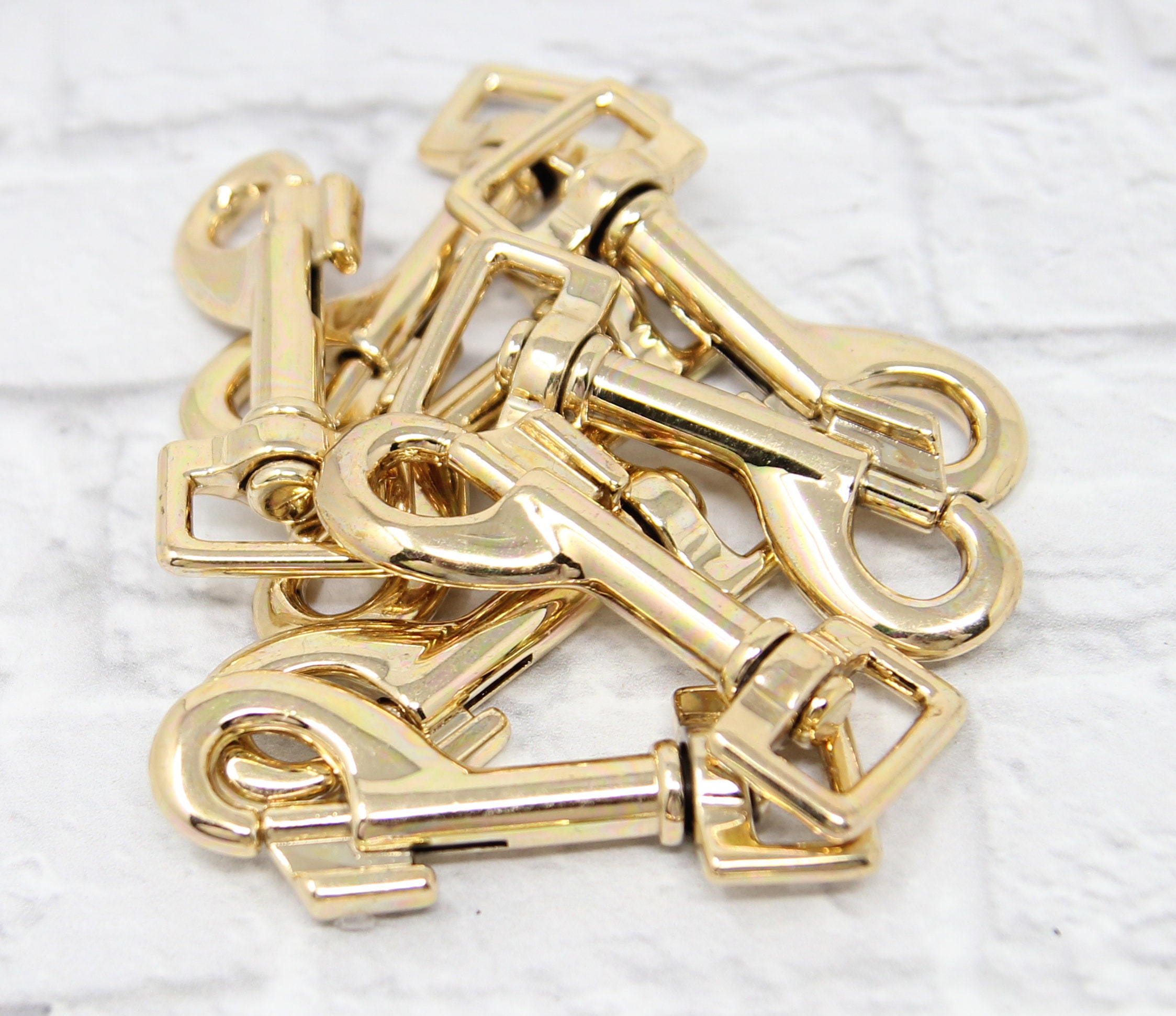 Brass Swivel Snap Hook 3/4 inch | Pet Hardware | Leash Hook | Bolt Snaphook  | Swivel Snap Hook | Square Eye | Brass Plated Zinc