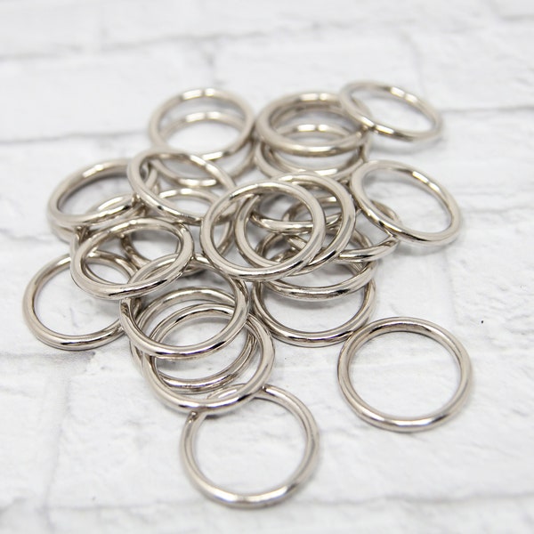 Nickel O Ring | Silver O Ring |  1 inch Nickel O-Ring | Leather accessory | Macrame |2 Pack | USA Seller