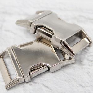 Side Release Dog Collar Buckle Nickel Quick Release Buckle 1 Wide or 25MM Metal Buckle for Dog Collar image 3