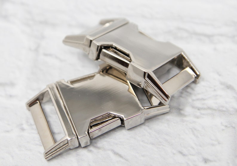 Side Release Dog Collar Buckle Nickel Quick Release Buckle 1 Wide or 25MM Metal Buckle for Dog Collar image 3