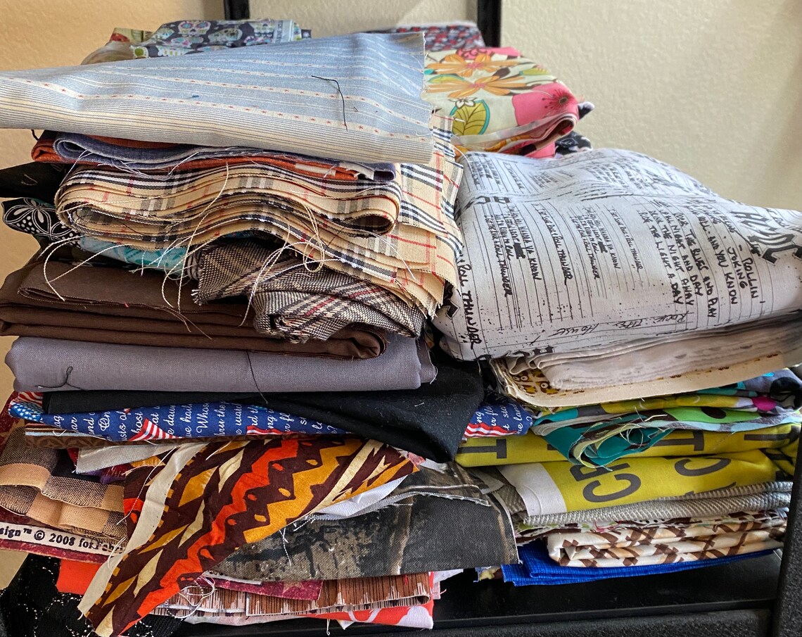 Cotton Fabric by the Pound Mystery Fabric Bundle Quilting Etsy