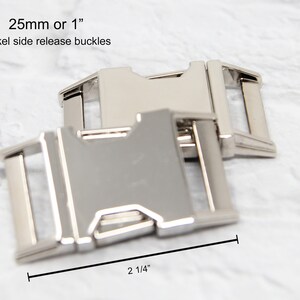 Side Release Dog Collar Buckle Nickel Quick Release Buckle 1 Wide or 25MM Metal Buckle for Dog Collar image 2