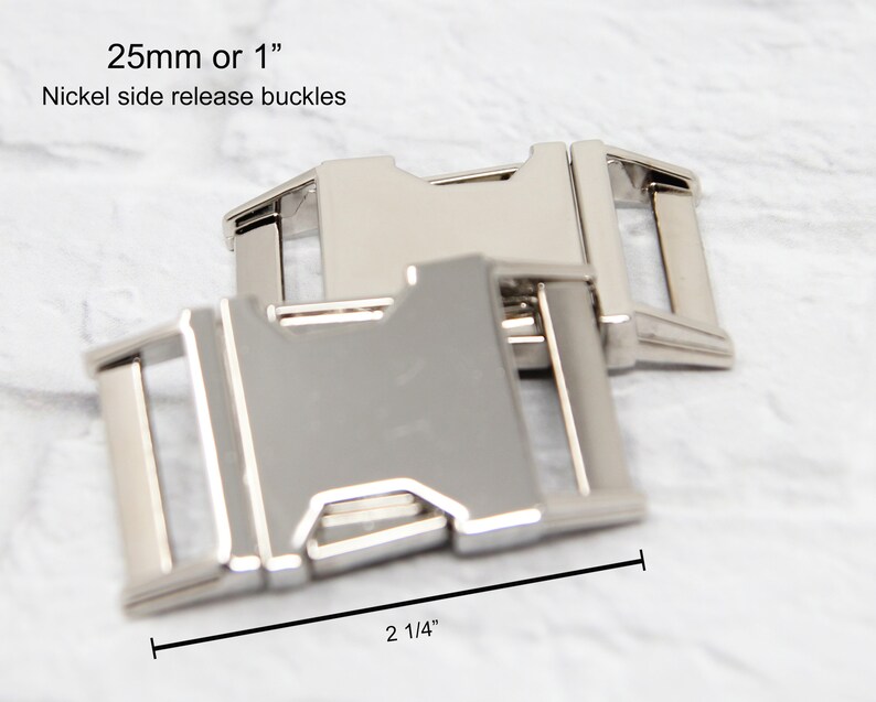 Side Release Dog Collar Buckle Nickel Quick Release Buckle 1 Wide or 25MM Metal Buckle for Dog Collar image 2