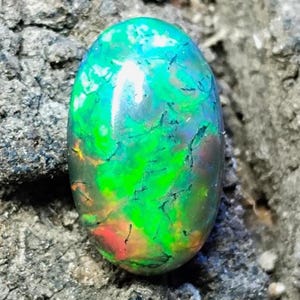 Natural Ethiopian Opal Tree Pattern Cabochon Multi Colored loose Gemstone Top Quality 100% Natural 3.65 carat 14x9x5 MM For Making Jewelry