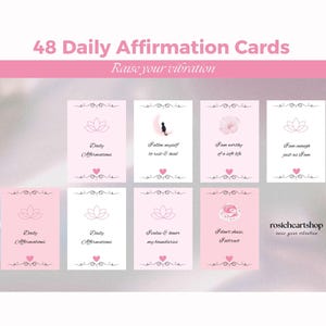 Schede di affermazioni quotidiane stampabili / Amore per se stessi, cura di sé, autostima / Affermazioni positive / Era della ragazza rosa e morbida / Gatto farfalla estetica