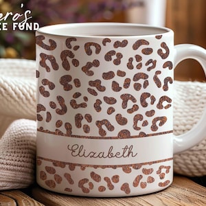 Stylish Personalized Leopard Print Ceramic Mug - Perfect Gift for Coffee Lovers, Animal Print Mug, Tea Mug, Home Decor, Birthday Gift