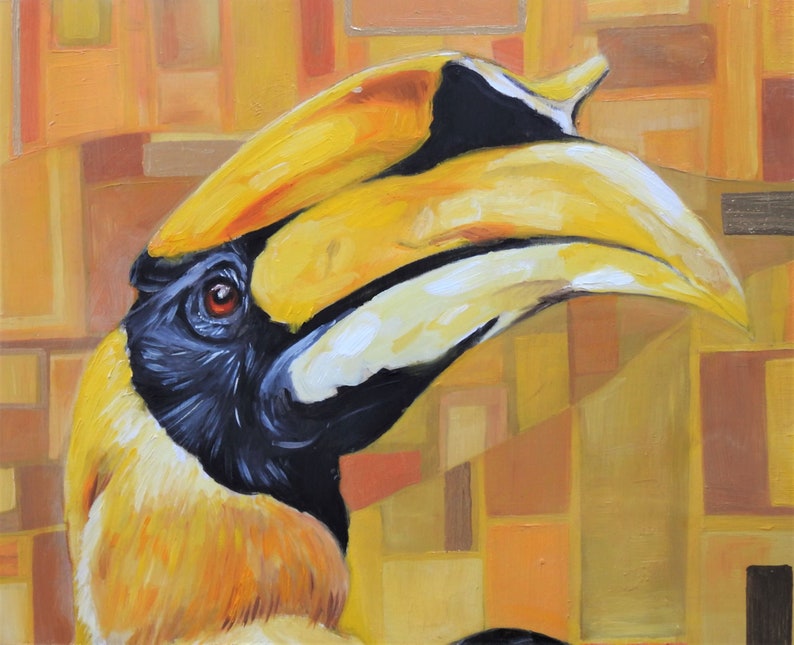 Hercules Original Oil Painting the Indian Hornbill