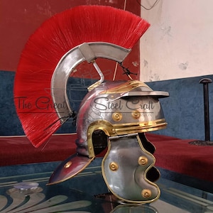Roman Soldier Helmet with crest helms of Ancient Roman crafted / Gift for him /