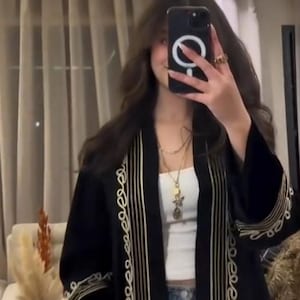 Handmade Moroccan Velvet Caftan | Black Gold Embroidered Takchita | Elegant Traditional Kaftan for Women | Eid | Wedding Dress