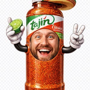 Tajin Face Insert PNG | Funny Chili Lime Seasoning Bottle Photo Prop (Digital Download)