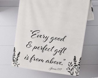 Scripture Kitchen Towel Housewarming Gift Christian Home Blessing Message Inspirational Faith Based New Home Gift Cooking Towel