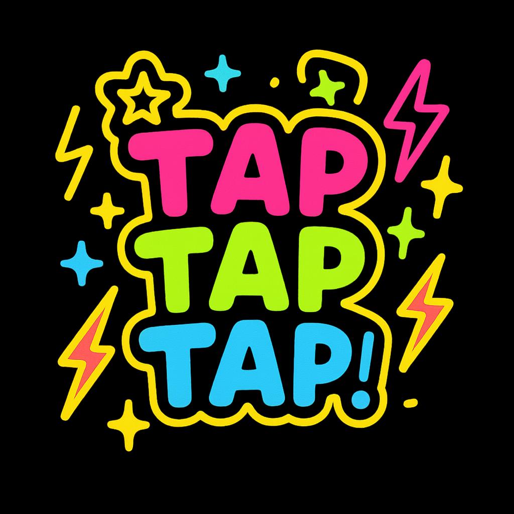 TikTok Sticker- Tap, Tap, Tap! (Neon, no transparent background)