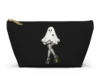 Pinup Ghost Legs accessory pouch | T-bottom zipper bag | Halloween