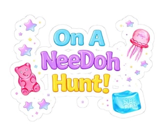 NeeDoh Hunt Sticker | Candy Theme, Gummy Bear, Jellyfish, Stars (Kiss-Cut Vinyl)