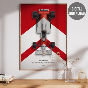 Ayrton Senna McLaren MP4/5 1989 F1 Car Poster, Formula 1 Wall Art, Racing Print, Digital Art, Motorsport Gift, Instant Download