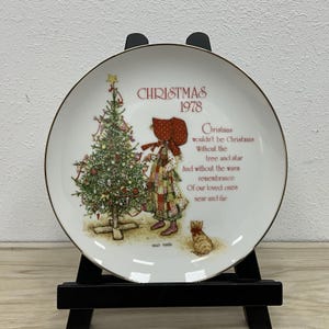 Vtg HOLLY HOBBIE Świąteczna pamiątkowa edycja talerza kolekcjonerskiego w pudełku z 1978 r.