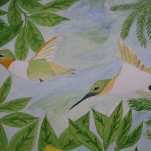 Original Watercolor Painting of Hummingbirds image 2