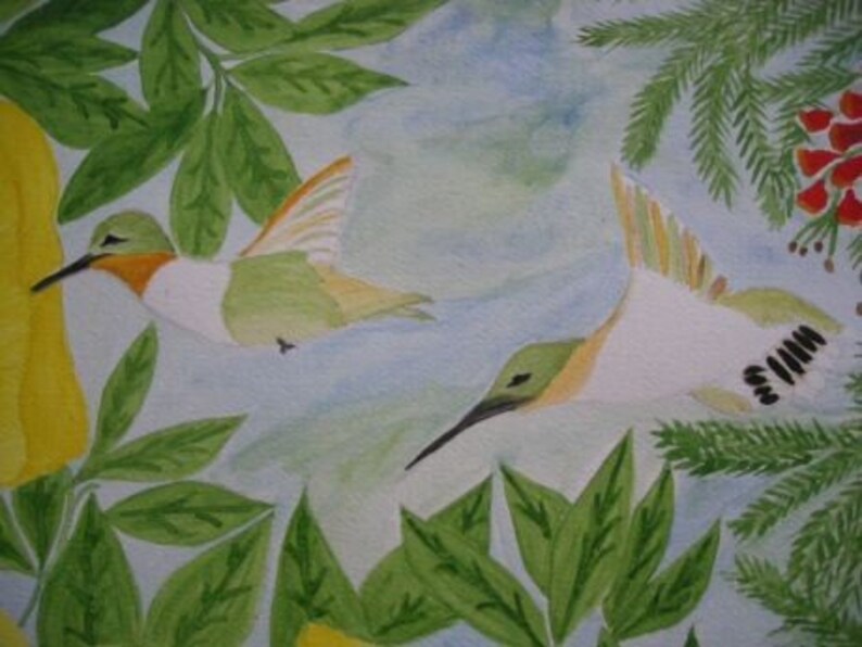 Original Watercolor Painting of Hummingbirds image 2