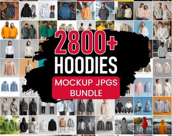 2800+ Hoodie Sweatshirt Mockup Bundle, Bekleidungsvorlagen (JPG Download)