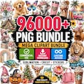 96000+ PNG Bundle, Mega Clipart Bundle, Whole Shop Bundle, Sublimation PNG, Watercolor Floral Animal Boho Clipart product logo