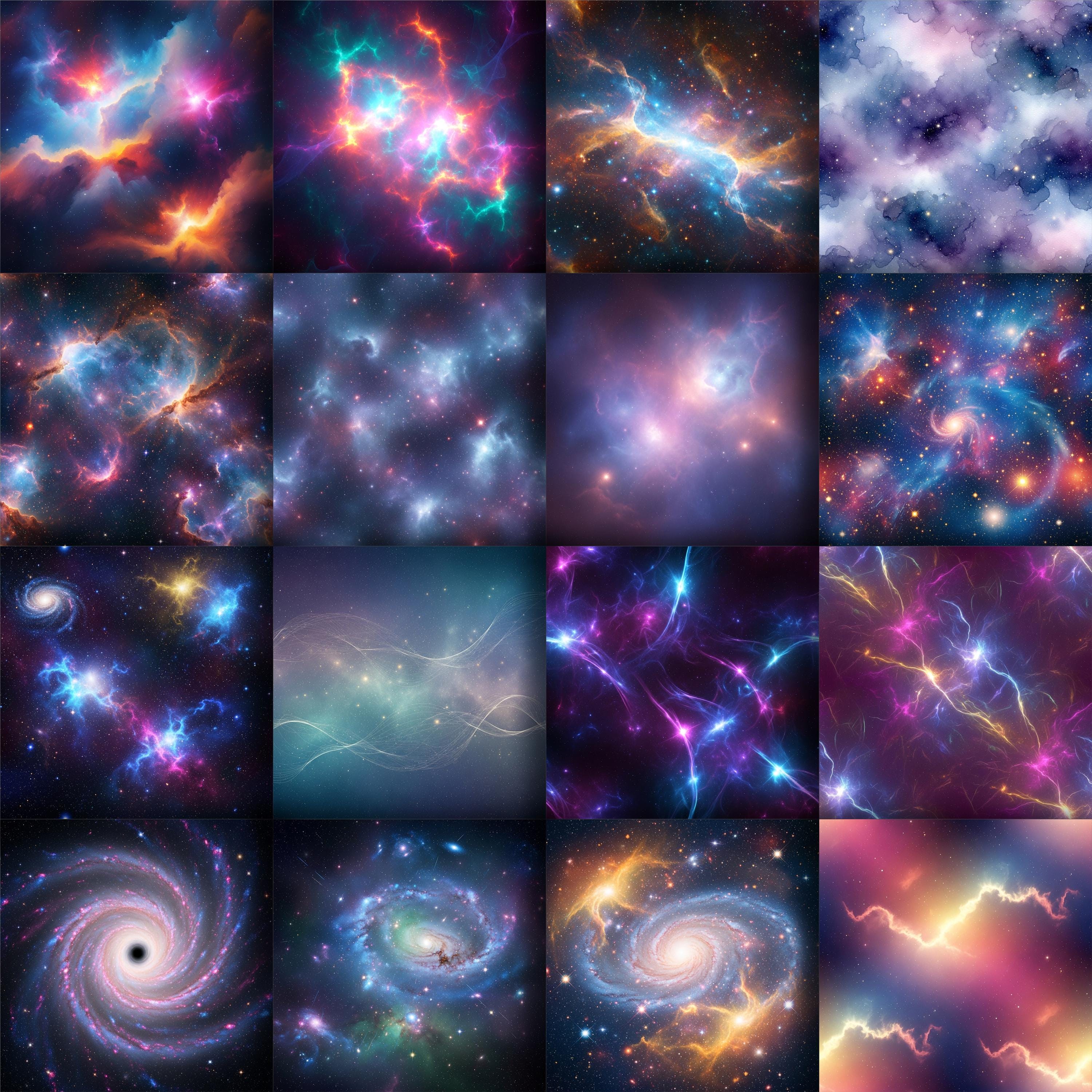 599 Galaxy Nebula Digital Paper Pack, Space Background Bundle, Cosmic ...