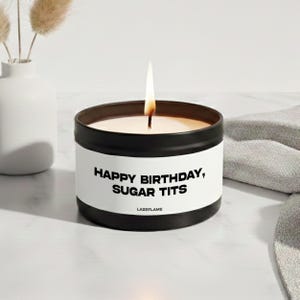 Funny Birthday Gift, Personalized Gift, Scented Candle, Black Metal Candle
