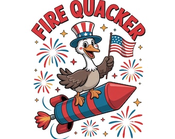 Firequacker Goose PNG, 4th of July Shirt Design (Digital Download)