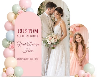 Custom Arch & Wave Backdrop: Personalized Corrugated Plastic Event Panel for Wedding, Birthday