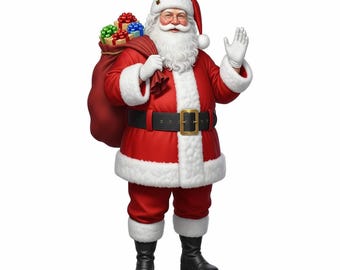 Life Size Santa Claus Cutout, 6ft Christmas Yard Sign, Waterproof Plastic Standee, Outdoor Holiday Decoration, Xmas Party Photo Prop