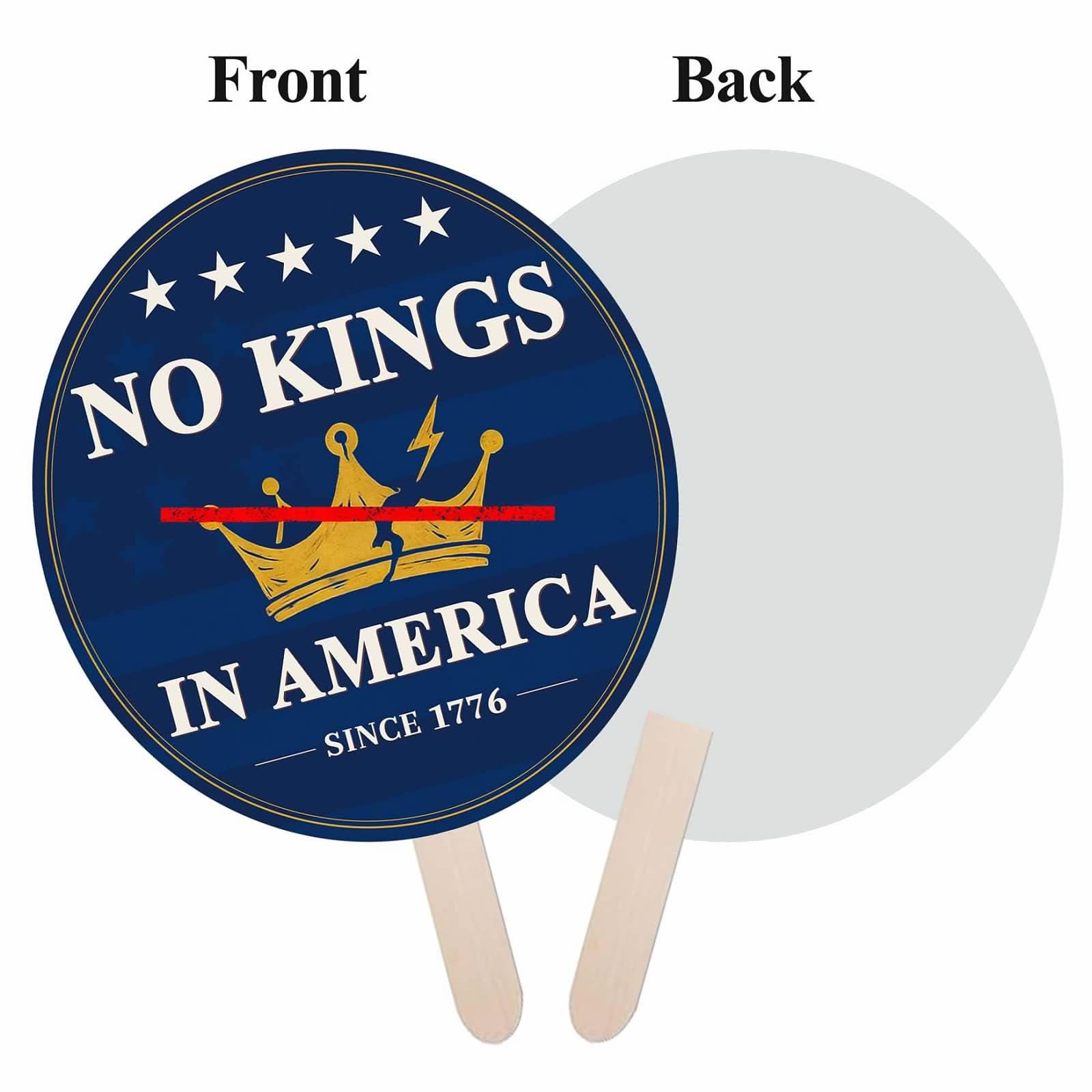 Protest Sign Sticks Protest Sign on a Stick, No Kings in America Rally Fan, Save Democracy ...