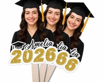 2026 Graduation Custom Big Head Cutout, Personalized Face on Stick Photo Prop, Senior Party Celebration School Events Decor