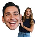 1pc, Custom Big Head on a Stick, Funny Face Cutout for Wedding, Birthday Party, Bachelorette, Waterproof Plastic Photo Prop