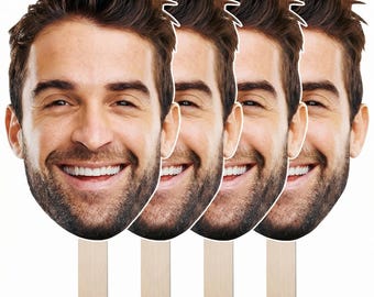 Custom Face on a Stick, Big Head Cutout, Personalized Photo Prop for Birthday, Wedding, Graduation, Bachelorette Party, Sporting Events