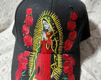 WOMENS Men's Unisex VIRGEN De GUADALUPE Virgin Mary Red Rose