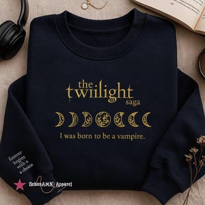Twilight New Moon Embroidered Sweatshirt and Hoodie, The Twilight Saga Shirt, Twilight Fans Homage Hoodie, Gift For Book Lover Twilight Saga