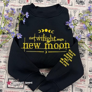 Vintage Twilight New Moon Embroidered Sweatshirt and Hoodie, The Twilight Saga Shirt, limited Twilight Fans Hoodie, Gift For Book Lover