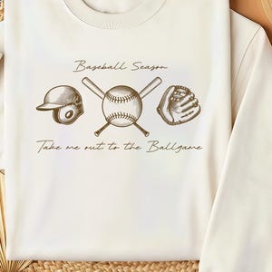 Vintage Baseball PNG | Take Me Out to the Ball Game Design (Digital Download)