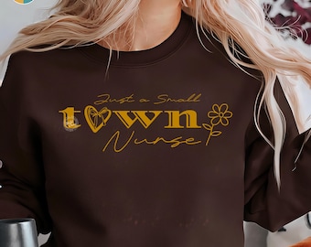 Small Town Nurse Design, Retro Country Shirt Graphic (SVG PNG Digital Download)