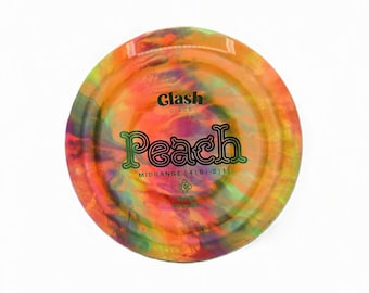 Disc Golf - CLASH DISCS PEACH- Custom Dyed Mid-Range Disc, 176g • Hand-dyed by PepperDyeWorks