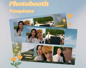 Modello per Photobooth digitale (4 x 6 pollici) - Design a tema natura estetica / Striscia per Photobooth personalizzabile e stampabile / File PNG + PSD