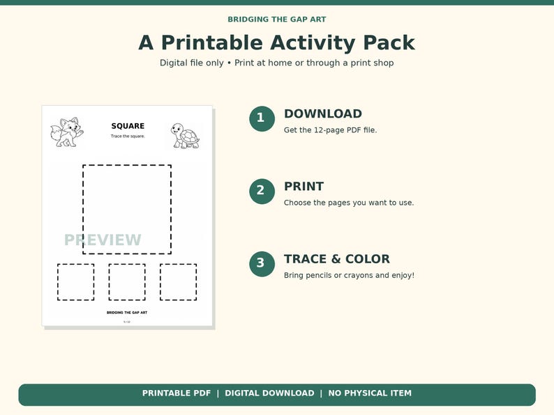 Preschool Shapes Worksheets, 12 Tracing & Coloring Pages, Printable ...