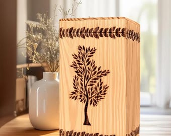 Handgefertigte Baum des Lebens Urne | Laser gravierte hölzerne Gedenkbox