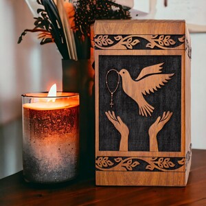 Handmade Rosewood Cremation Urn: Hummingbird Keepsake, Free Personalization