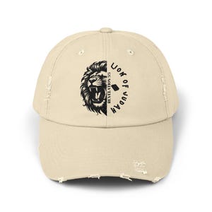 Unisex Distressed Cap | Bible Scripture | Lion of Judah Cap | Bible Gift Ideas